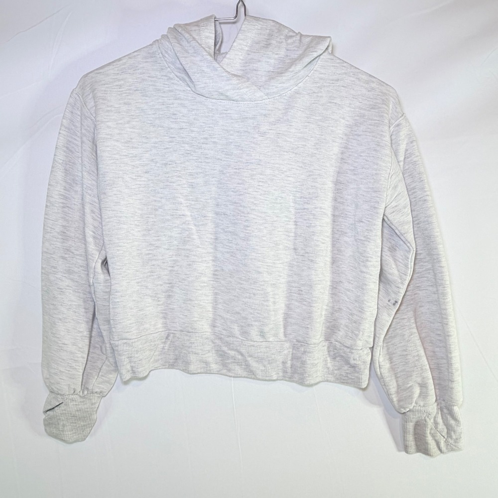 Target Kids Heather Gray Cropped Hoodie Sweatshirt Fleece F16815507 Q3/24